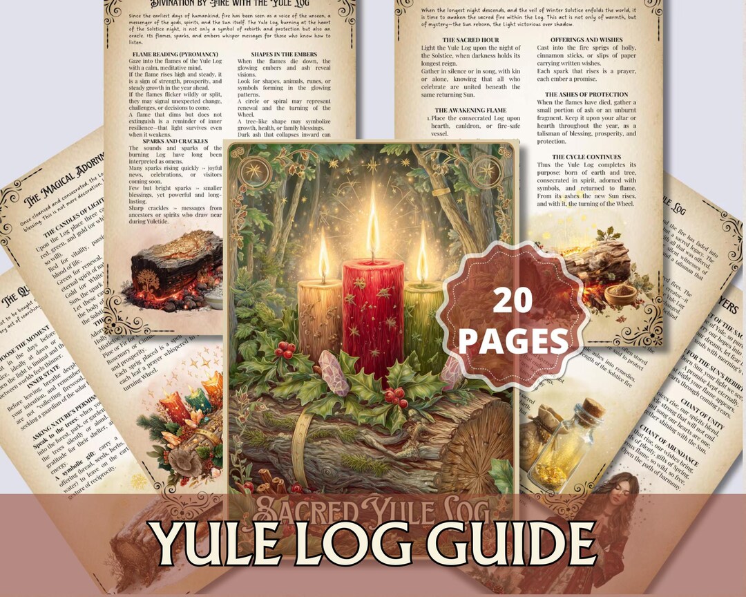 Winter Log Ritual Yule Log Grimoire Printable | Winter Solstice Ritual Pages • BOS PDF ...