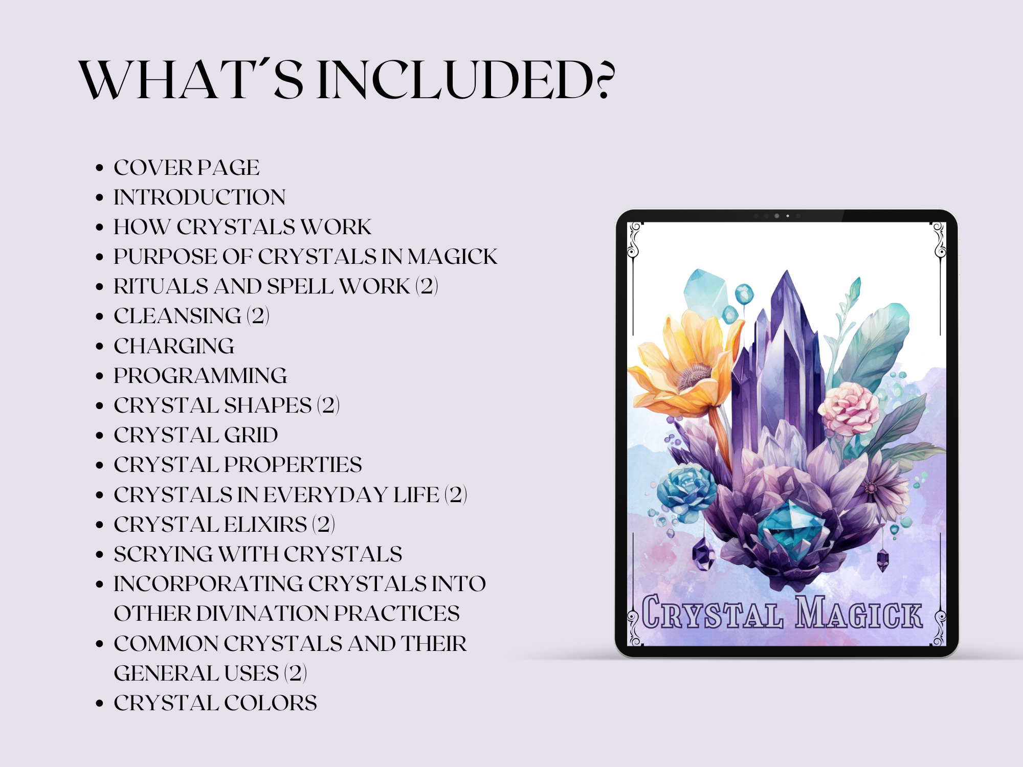 Crystal Magic Witchcraft Guide • Crystal Correspondences • Printable ...