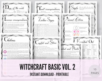 Witchcraft Basics Vol. 2 • Wiccan Book of Shadows Printables • Beginner Witchcraft Pages (PDF)
