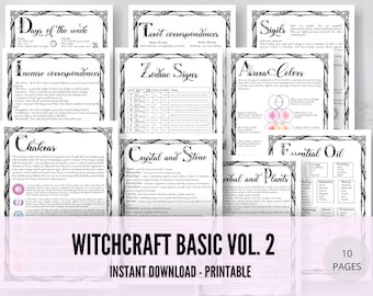 Witchcraft Basics Volume 2, Grimoire Pages, Book of Shadows Printables, Grimoire, Wiccan BOS ,Paganism , Babywitch, Pagan Grimoire