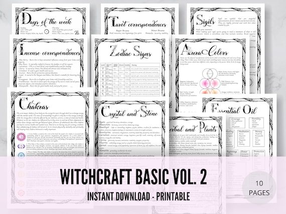 Witchcraft Basics Vol. 2 • Wiccan Book of Shadows Printables • Beginner Witchcraft Pages (PDF)