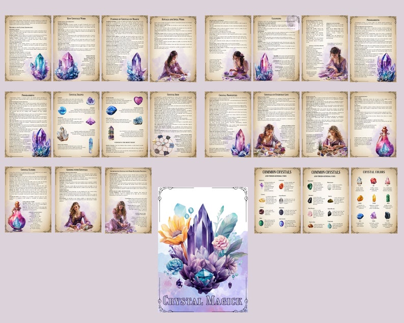 Crystal Magic Witchcraft Guide • Crystal Correspondences • Printable ...