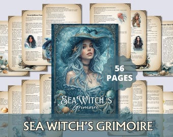Sea Witch Grimoire Printable, Ocean Witchcraft Buch, Sea Magic Rituals, Buch der Schatten