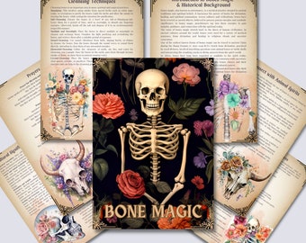 Bone Magick: How to Use Bones in Witchcraft. Beautiful pages for your Grimoire or Book Of Shadows. Printable