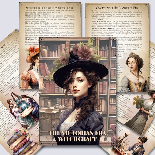 The Victorian Era Witchcraft. Basics. Beautiful grimoire pages. Printable.