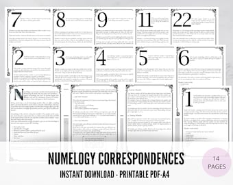 Numerology Witchcraft Guide • Printable Grimoire Pages • Book of Shadows PDF