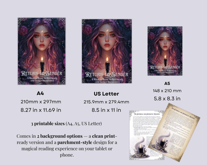 Return to Sender Printable Grimoire Pages — Ethical Reversal Spells, Protection Rituals & Energy Cleansing for Your Altar image 9