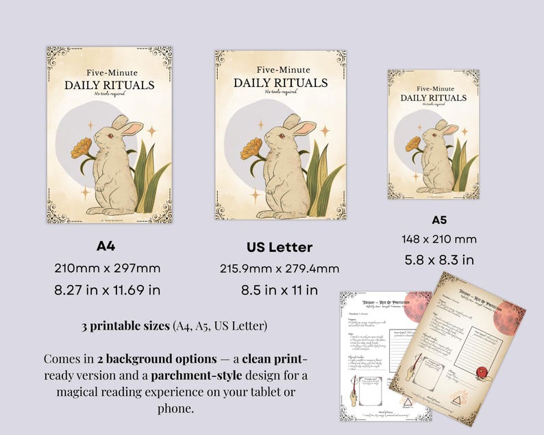 Pages imprimables du grimoire Rituels quotidiens | Journal des sorcières PDF | Routine magique de 7 jours image 6
