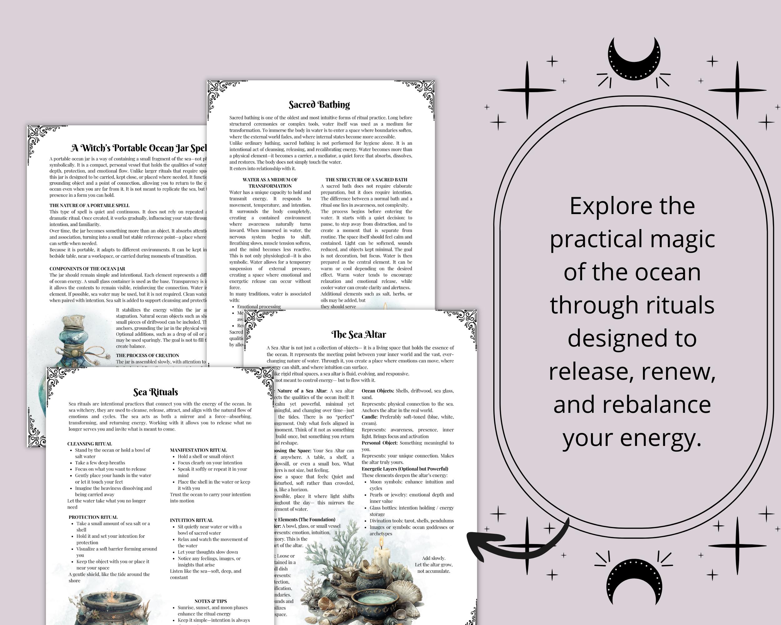 Sea Witch Grimoire Printable, Ocean Witchcraft Book, Sea Magic Rituals ...