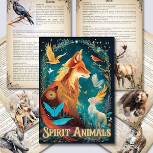 De ultieme gids voor spirituele dieren. 72 pagina's. 62 dieren. Mooie grimoirepagina's. Afdrukbaar.