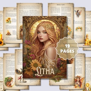 Litha. Bellissime pagine per il tuo Grimorio o Libro delle Ombre. Stampabili. Sabbat di Litha.