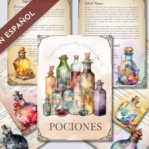 POCIONES. ENGLISH. Hermosas páginas para tu Libro de las Sombras. Descarga instantánea.