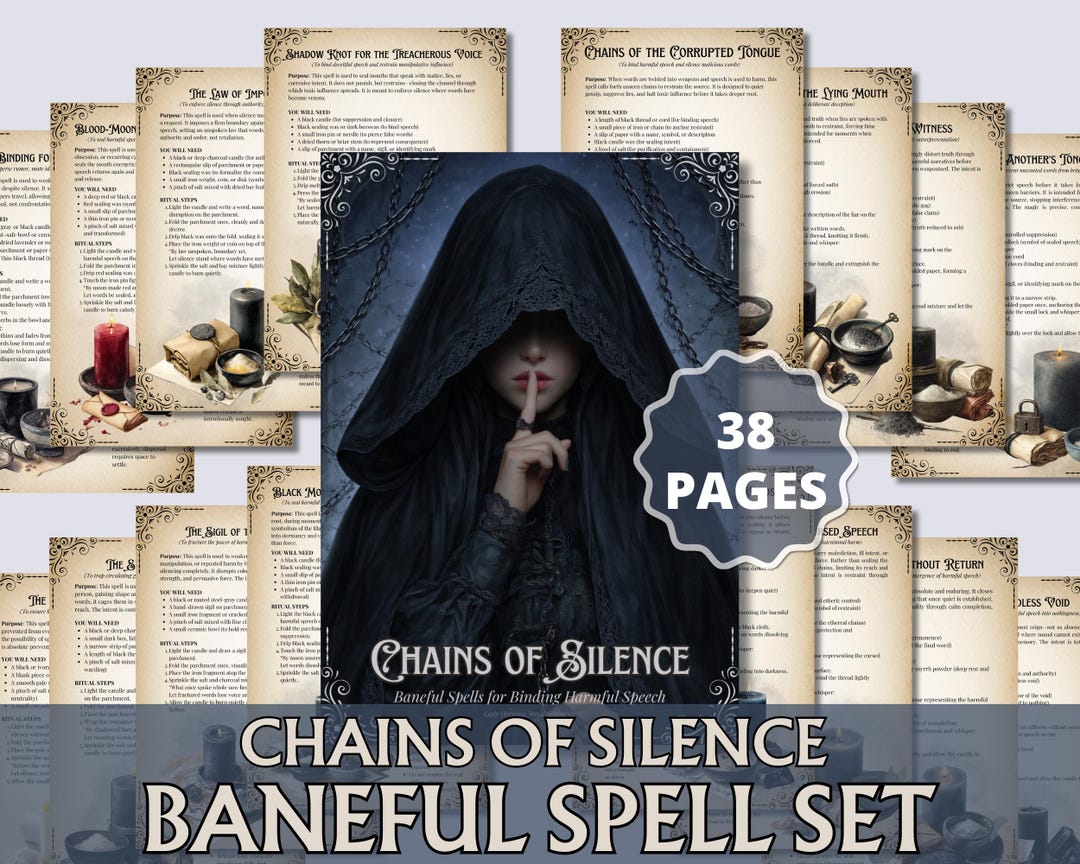 Baneful Runes Baneful Silence Magick | Printable Grimoire Pages | Book of Shadows ...