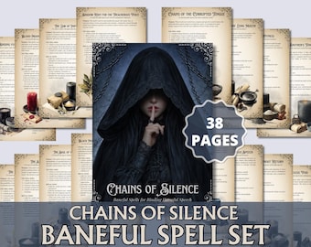 Unheilvolle Stille Magie | Druckbare Grimoire Seiten | Buch der Schatten | Hexerei und Rituale