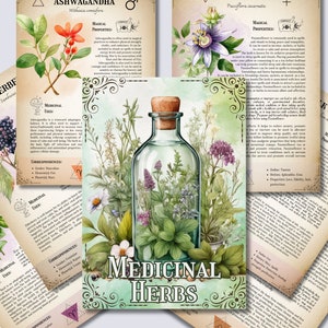 The Ultimate Medicinal Herbs Collection- Grimoire Printable, Book of Shadows Printable