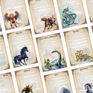 Phoenix Invocation Mythical Bestiary Grimoire Pages – Dragons, Griffins, Phoenix, Kraken ...