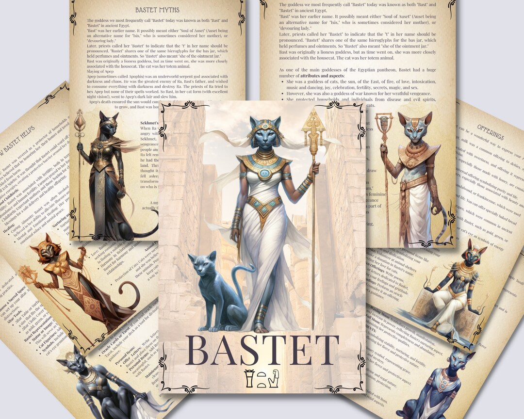 Bastet. Egyptian Goddess. Beautiful Pages for Your Book of Shadows