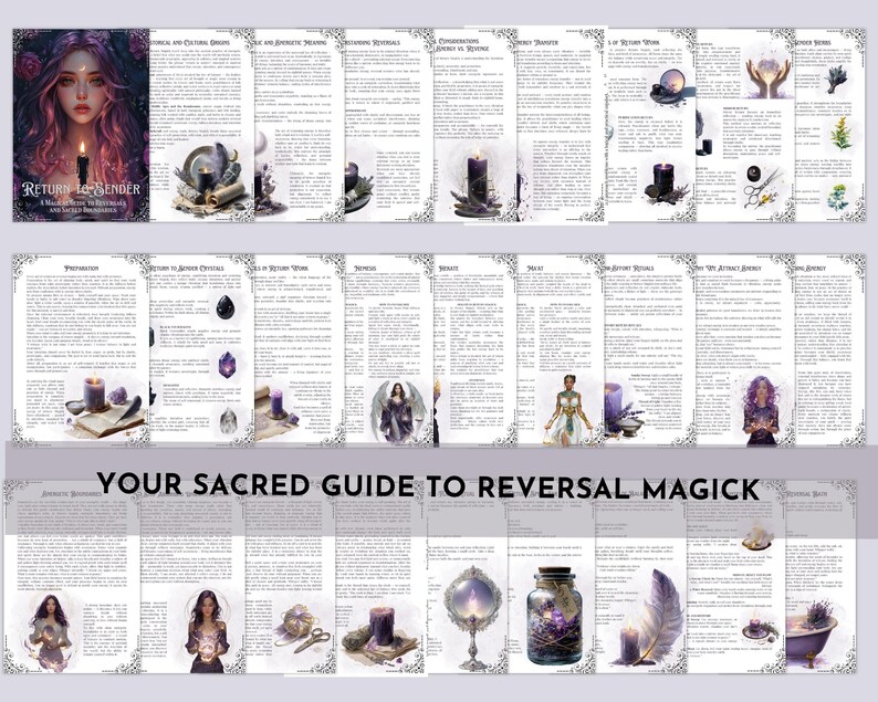 Return to Sender Printable Grimoire Pages — Ethical Reversal Spells, Protection Rituals & Energy Cleansing for Your Altar image 2