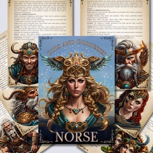 Dei e Dee NORVEGI. Il più completo. Bellissime pagine per il tuo Grimorio o Libro delle Ombre. Stampabile