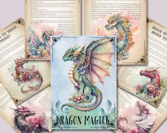 Drachenmagie. Wunderschöne Seiten für dein Book Of Shadows. Sofortiger Download