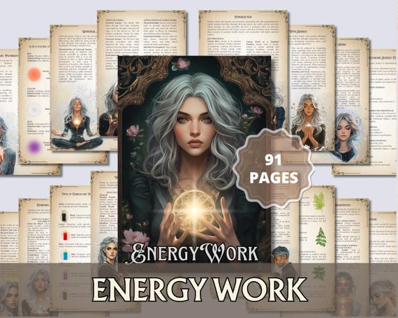 Energy Work Mastery Bundle | 91-Page Healing and Spiritual Guide | Chakras, Aura, Protection, Tools & Universal Energy Grimoire PDF.