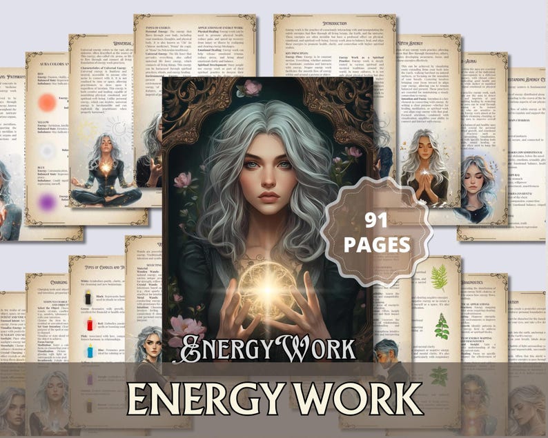 Paquete de maestría en trabajo energético / Guía espiritual y de sanación de 91 páginas / Chakras, aura, protección, herramientas y grimorio de energía universal en formato PDF. imagen 1
