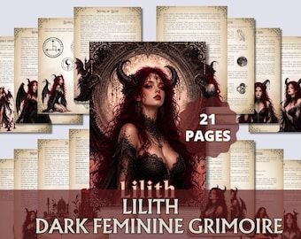 Lilith Dark weibliches Grimoire | Druckbare Ritual- und Andachtsseiten