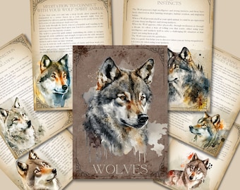 Wölfe Buch der Schatten Seiten: Grimoire Printable (Instant Download)