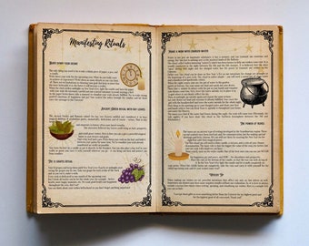 Manifesterende rituelen voor het creëren van een geweldig jaar - Book of Shadows-pagina's - Instant download - Grimoire-pagina's