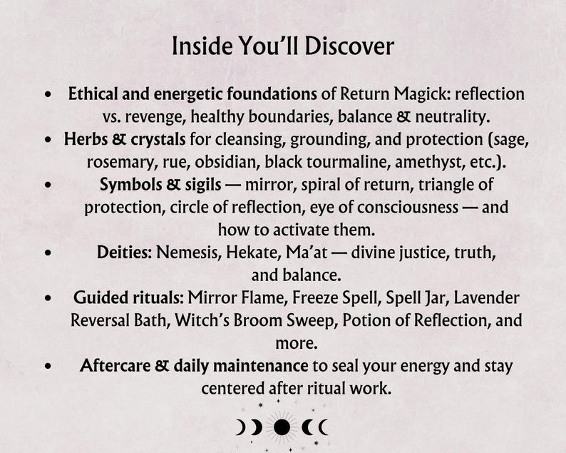 Return to Sender Printable Grimoire Pages — Ethical Reversal Spells, Protection Rituals & Energy Cleansing for Your Altar image 10