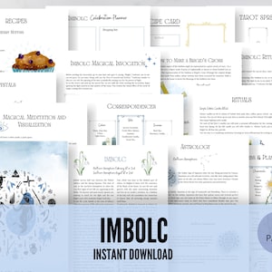 Imbolc Sabbat Grimoire Druckbares Buch der Schatten, Lichtmess, Pagan Rad des Jahres, Hexerei BOS Seiten, Wicca Ritual