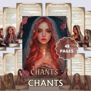 Witchcraft Chants Printable Grimoire PDF – Protection, Healing, Love, Prosperity & Self-Empowerment Spells Book | Digital Ritual Guide
