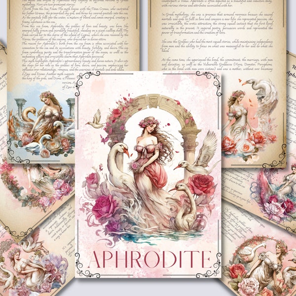 Aphrodite. Beautiful pages for your Book Of Shadows. Instant download