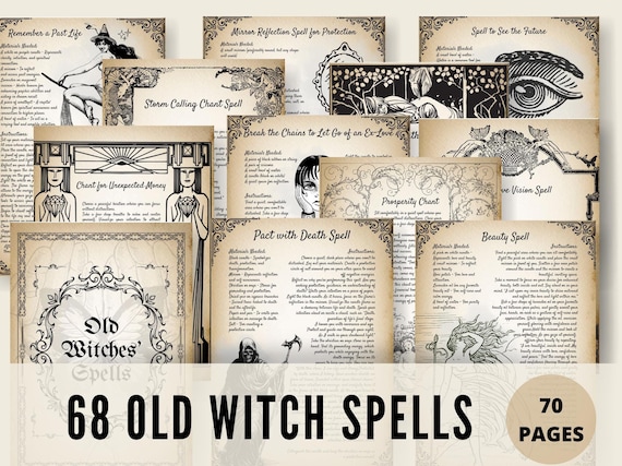 Old Witch Spells: Grimoire Pages, Book of Shadows (PDF Pattern)