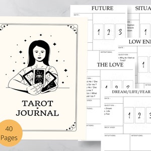 Tarot Journal Printable, Tarot Spreads, Grimoire pages, Instant Download