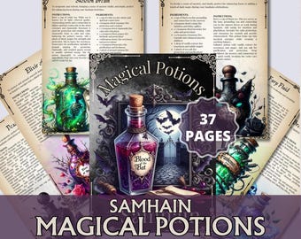 Samhain Potions Grimoire |  Recipes & Ritual Drinks |  Printable PDF