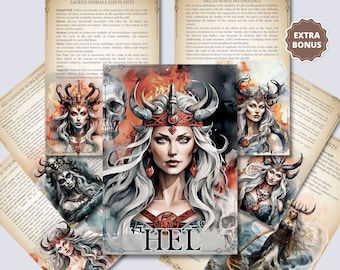 Hel. Norse Goddess. Beautiful pages for your Grimoire or Book Of Shadows. Printable.