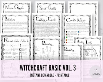 Witchcraft Basics Vol. 3 • Beginner Grimoire Pages • Printable Book of Shadows (PDF)