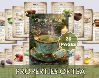 Tea Magic Grimoire Seiten | Tee-Rituale, Kräuterkorrespondenzen & Hexenkunst |  Buch der Schatten PDF zum selbst ausdrucken