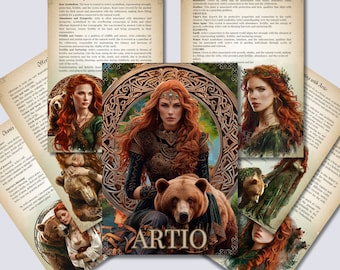 Artio Celtic Bear Goddess Grimoire-pagina's (afdrukbaar)