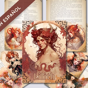 Lilith Grimório. EM ESPAÑOL. Um guia para trabalhar com a diosa oscura Lilith. 16 páginas hermosas de Grimorio imprimibles.