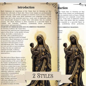 Pode incluir: Duas representa&ccedil;&otilde;es da Virgem Maria, conhecidas como Madonas Negras, s&atilde;o mostradas. Ambas as figuras t&ecirc;m a pele escura e usam t&uacute;nicas douradas e pretas ornamentadas. O texto "2 Styles" &eacute; vis&iacute;vel na parte inferior da imagem.