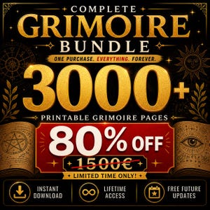 Paquete imprimible de grimorios / Más de 3000 páginas del Libro de las Sombras / Acceso de por vida / Biblioteca de PDF de brujería y wicca