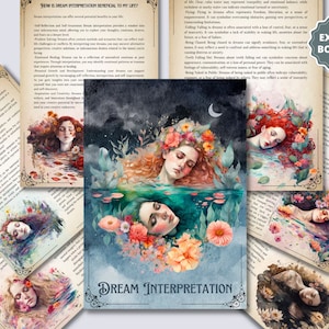 Interpretazione dei sogni + BONUS. Bellissime pagine per il tuo Libro delle Ombre. Download immediato.