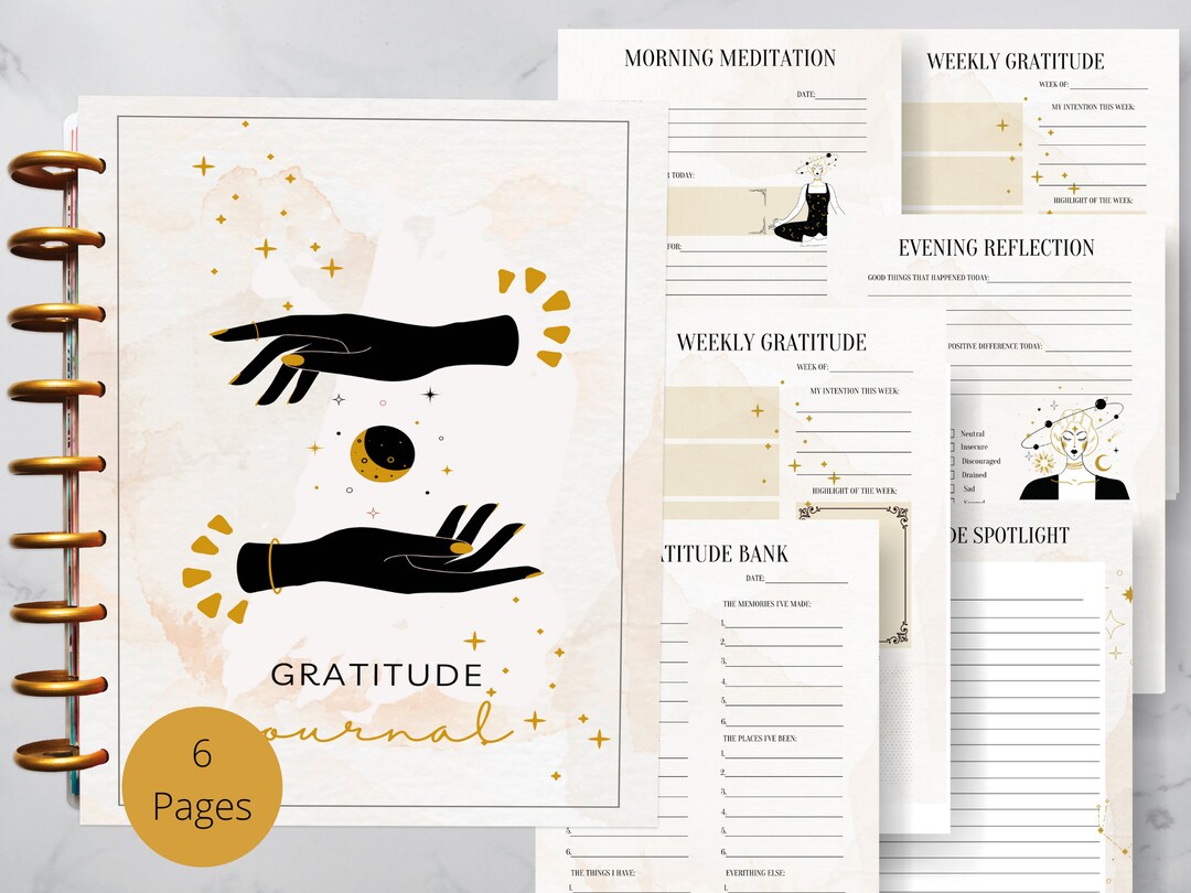 Minimalist Daily Gratitude Journal: Reflection Prompts (digital ...