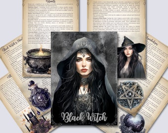Black Witch Grimoire Pages: Book Of Shadows Printable (PDF)