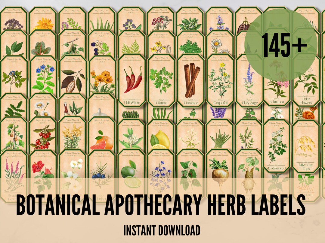 APOTHECARY LABELS Bundle, Digital Download Witchcraft Tags, Kitchen ...