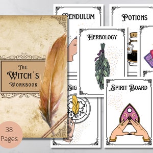 The Witches Workbook + Bonus: Magic Correspondences  | Blank Grimoire Pages |Blank Spell/Ritual Worksheet