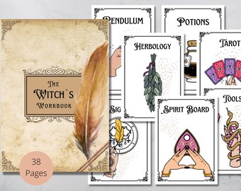 Libro de ejercicios de las brujas + Bonus: Correspondencias mágicas / Páginas en blanco de grimorio / Hoja de trabajo en blanco de hechizos y rituales