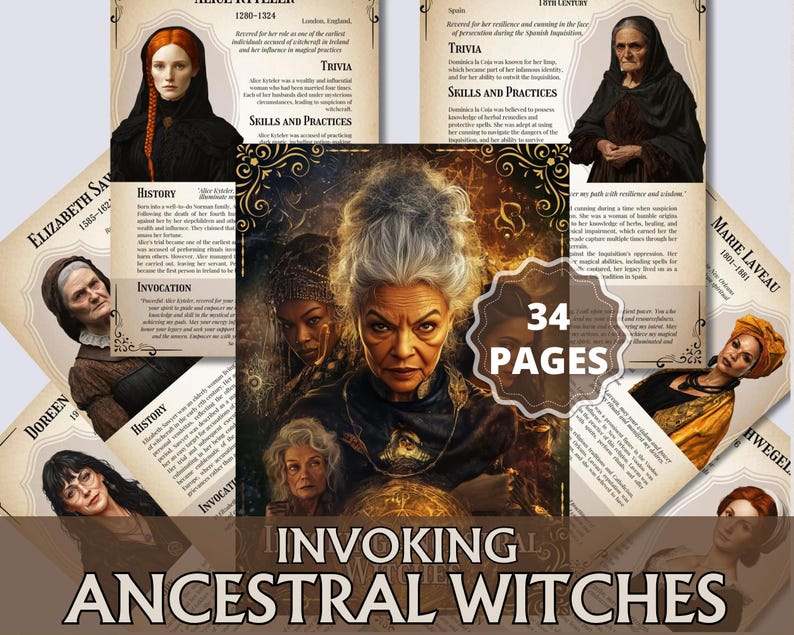 Invoking Ancestral Witches Printable Grimoire PDF – Historical Witches ...